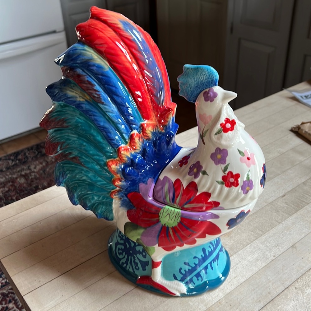 Rooster ceramic cookie jar
